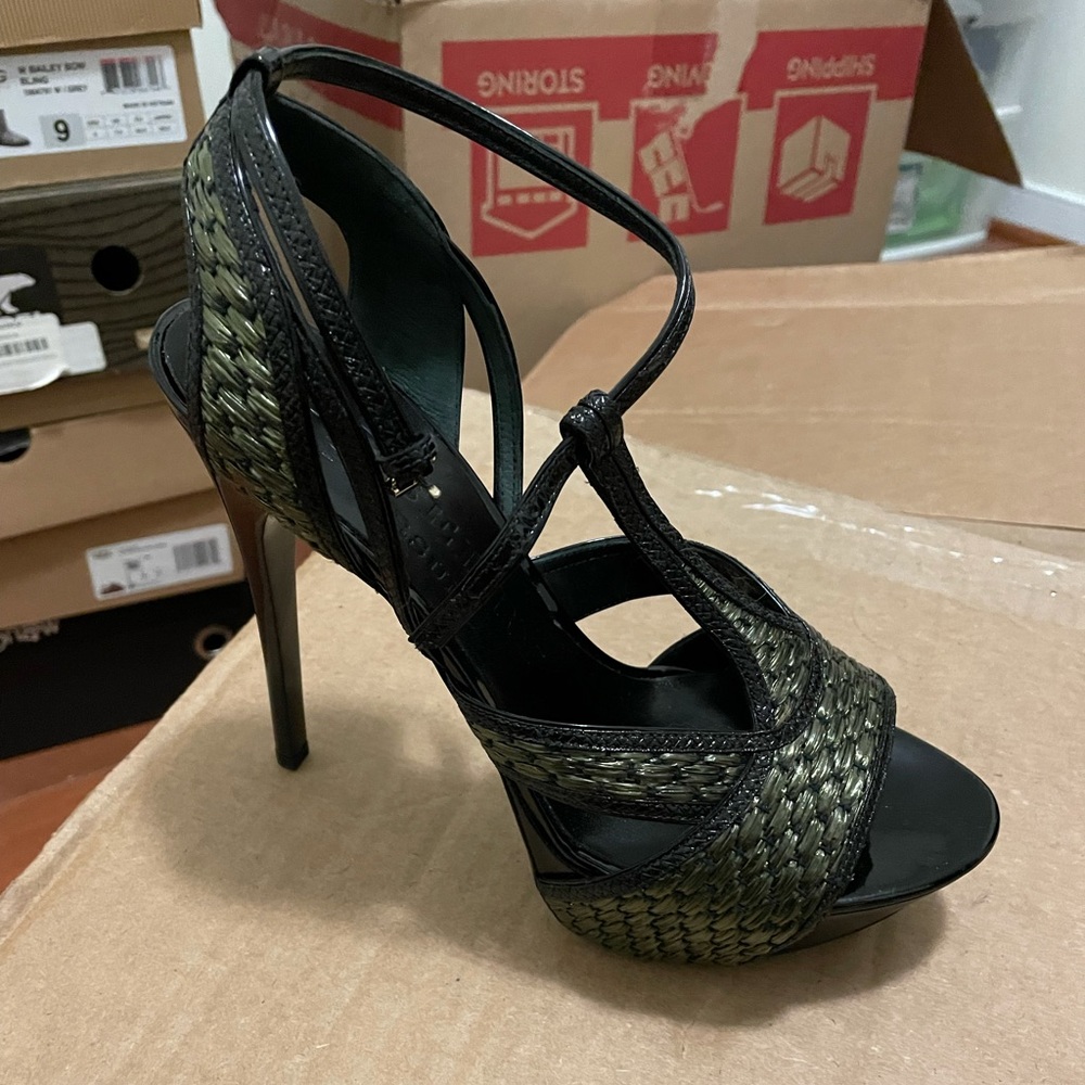 Burberry - Raffia Milford Platform Sandal